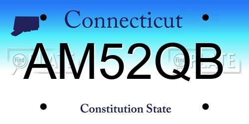 AM52QB Connecticut License Plate