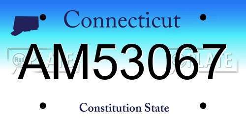 AM53067 Connecticut License Plate