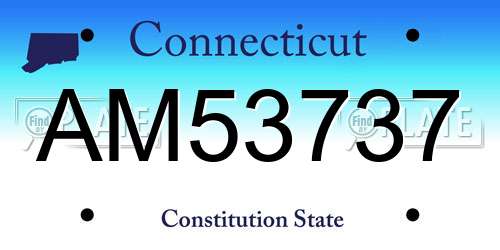 AM53737 Connecticut License Plate