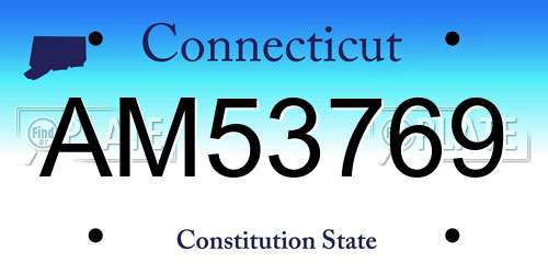 AM53769 Connecticut License Plate
