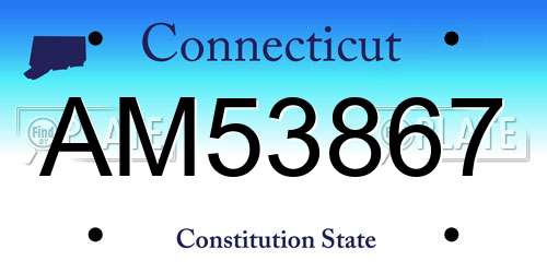 AM53867 Connecticut License Plate