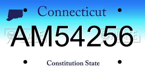 AM54256 Connecticut License Plate