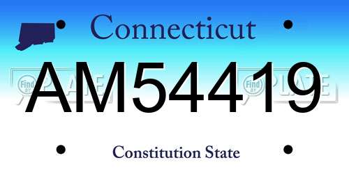 AM54419 Connecticut License Plate