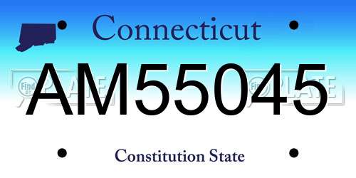 AM55045 Connecticut License Plate
