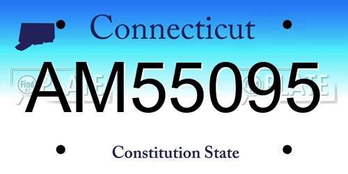 AM55095 Connecticut License Plate