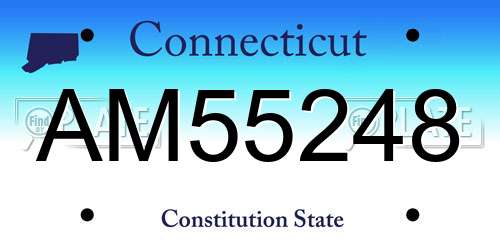 AM55248 Connecticut License Plate