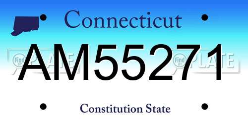 AM55271 Connecticut License Plate