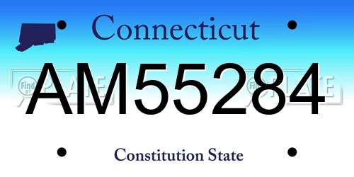 AM55284 Connecticut License Plate