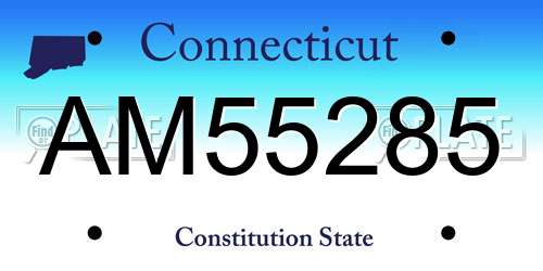 AM55285 Connecticut License Plate