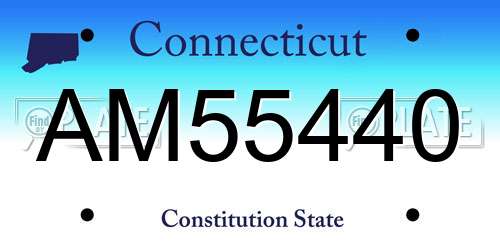 AM55440 Connecticut License Plate