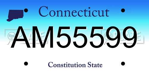 AM55599 Connecticut License Plate