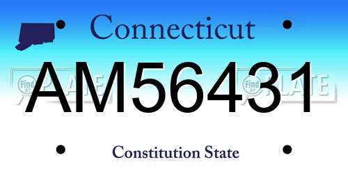 AM56431 Connecticut License Plate