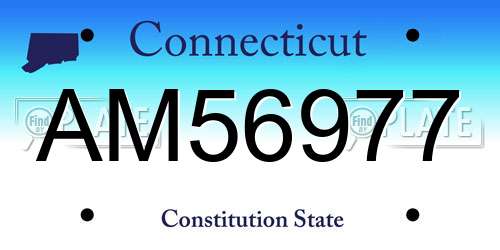 AM56977 Connecticut License Plate