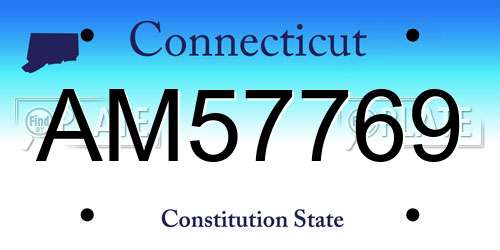 AM57769 Connecticut License Plate
