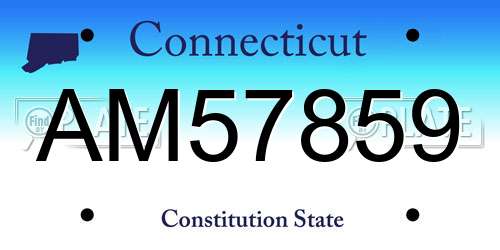 AM57859 Connecticut License Plate