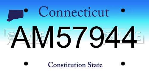 AM57944 Connecticut License Plate