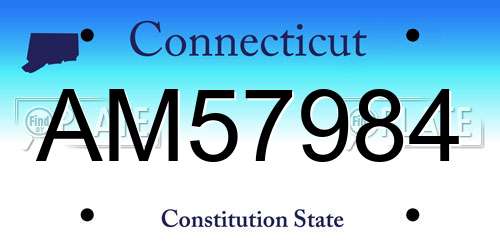 AM57984 Connecticut License Plate