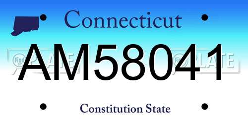 AM58041 Connecticut License Plate