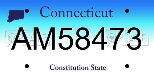 AM58473 Connecticut License Plate