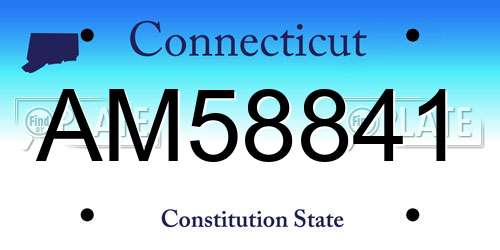 AM58841 Connecticut License Plate