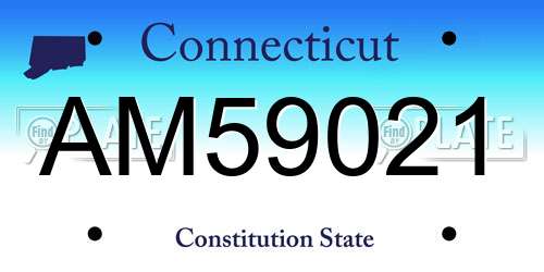 AM59021 Connecticut License Plate