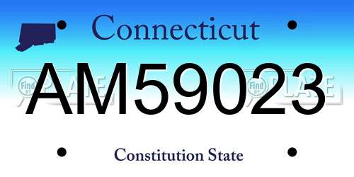AM59023 Connecticut License Plate