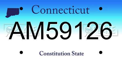 AM59126 Connecticut License Plate