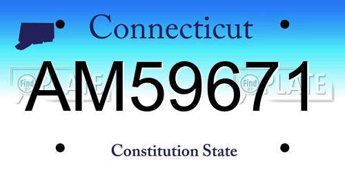 AM59671 Connecticut License Plate