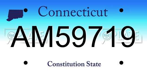 AM59719 Connecticut License Plate
