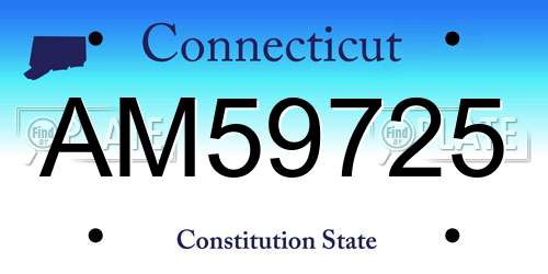 AM59725 Connecticut License Plate