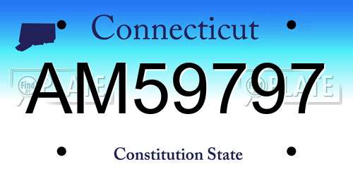 AM59797 Connecticut License Plate
