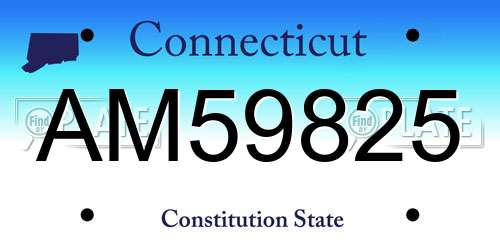 AM59825 Connecticut License Plate