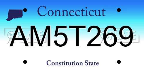 AM5T269 Connecticut License Plate