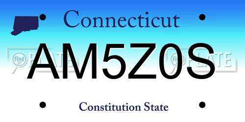 AM5Z0S Connecticut License Plate