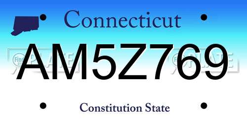 AM5Z769 Connecticut License Plate