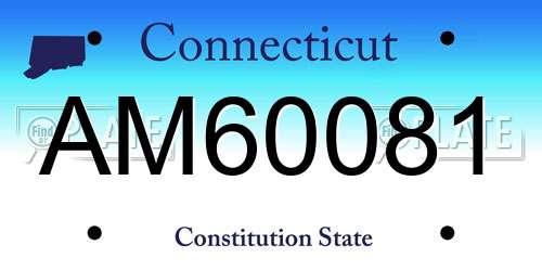 AM60081 Connecticut License Plate