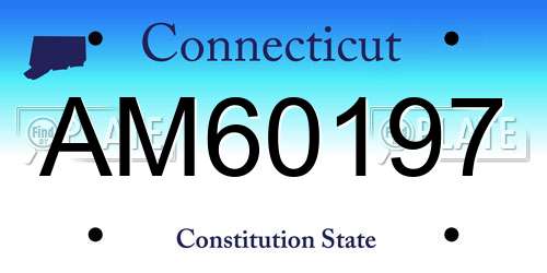 AM60197 Connecticut License Plate