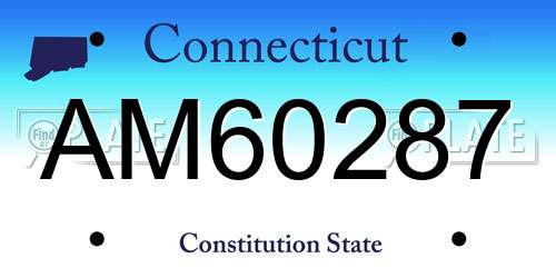 AM60287 Connecticut License Plate