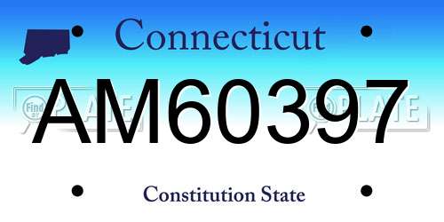 AM60397 Connecticut License Plate