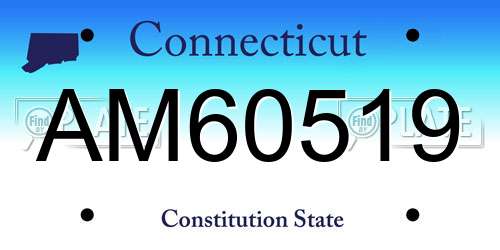 AM60519 Connecticut License Plate