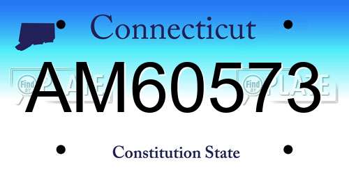 AM60573 Connecticut License Plate