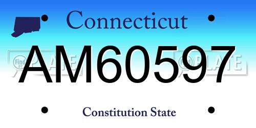 AM60597 Connecticut License Plate