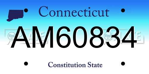 AM60834 Connecticut License Plate