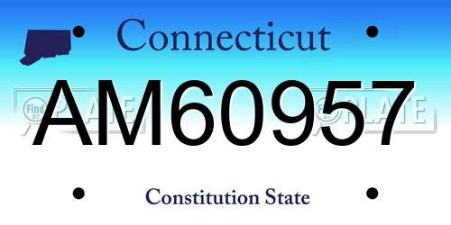 AM60957 Connecticut License Plate