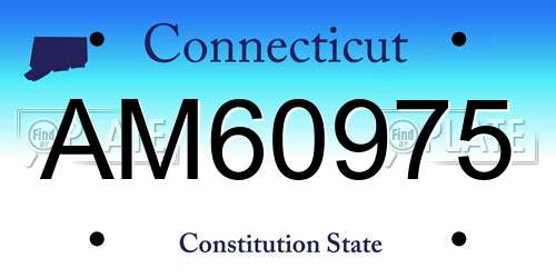 AM60975 Connecticut License Plate
