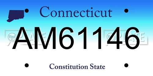 AM61146 Connecticut License Plate