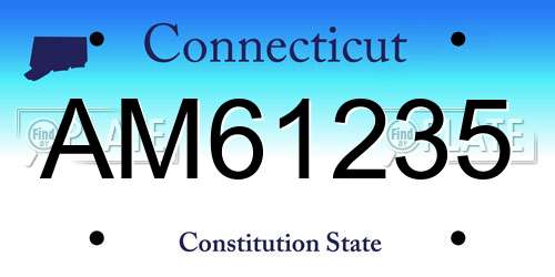 AM61235 Connecticut License Plate