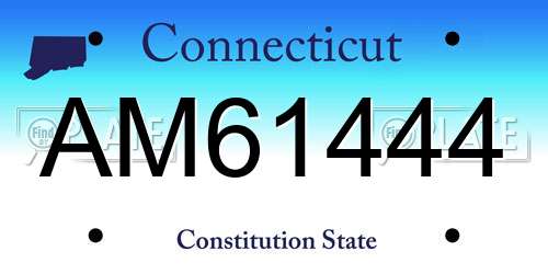 AM61444 Connecticut License Plate