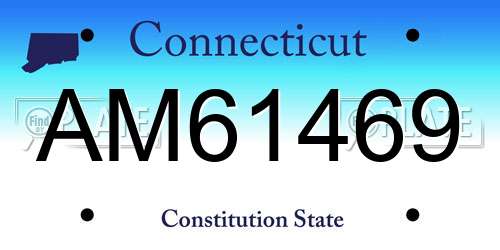 AM61469 Connecticut License Plate