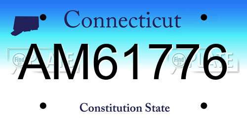 AM61776 Connecticut License Plate